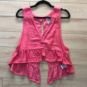 Free People Coral Pink Top
